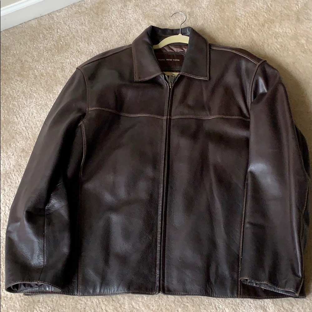 Auth brown leather jacket